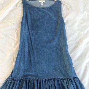 Denim ruffle dress